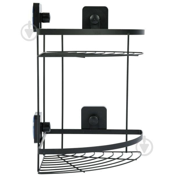 Полка угловая Axentia 2-ярусная черная 22х34х22 см (135969) - фото 1