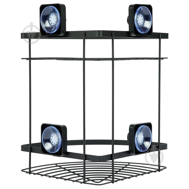 Полка угловая Axentia 2-ярусная черная 22х34х22 см (135969) - фото 3