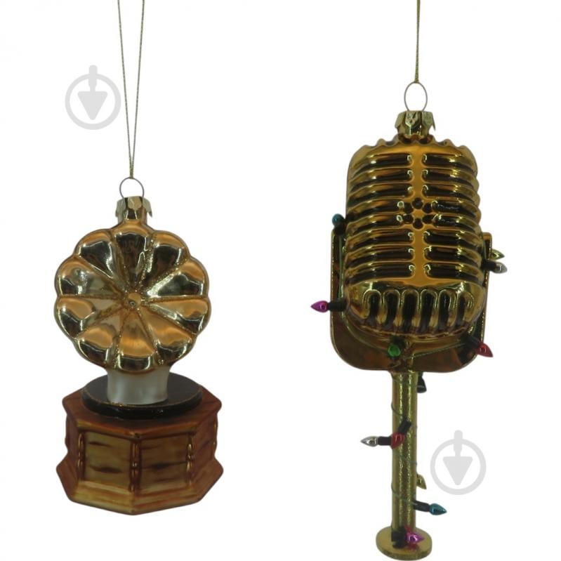 Підвіска WEI DE ARTS скляна грамафон та мікрофон 12 см в асортименті - фото 1 Підвіска WEI DE ARTS скляна грамафон та мікрофон 12 см в асортименті - фото 1