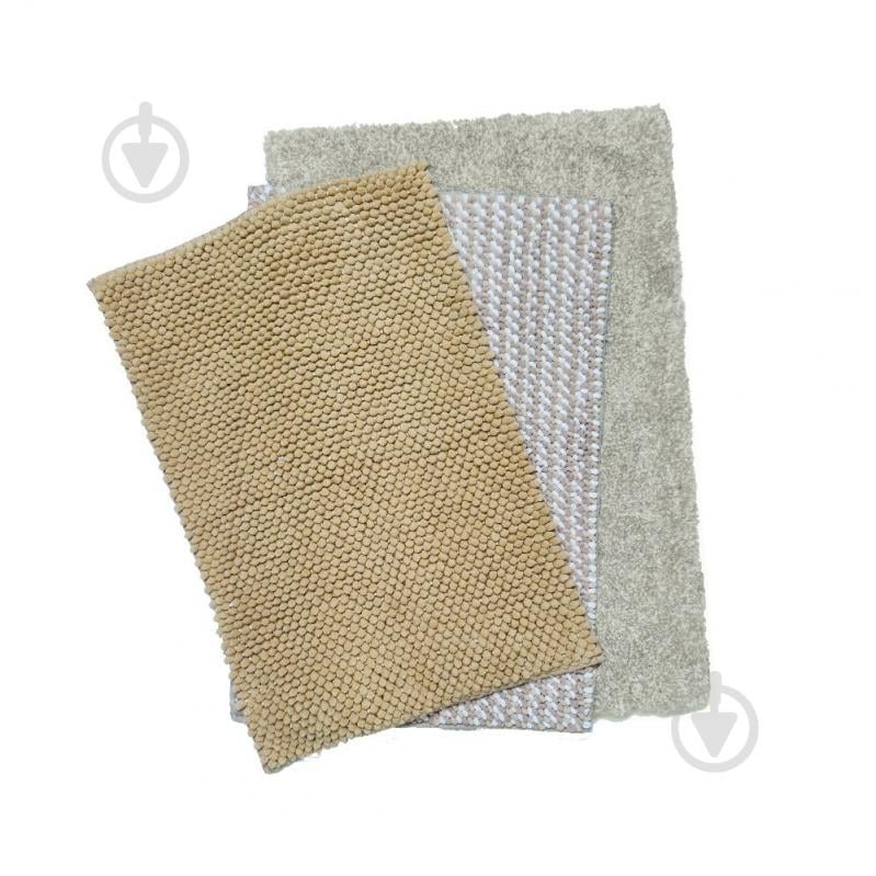 Набор ковриков Dariana Melange 60x90 беж + Мелоди 55х80 беж + Ананас 80х55 карамельный - фото 1