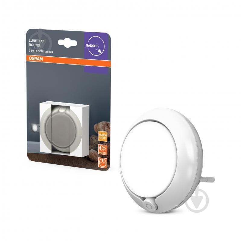 Нічник Ledvance Lunetta 3000 К LED 0,3 Вт білий - фото 1 Нічник Ledvance Lunetta 3000 К LED 0,3 Вт білий - фото 1