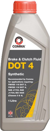 Тормозная жидкость COMMA DOT-4 1 л (DOT 4 SYNT. 1L) - фото 1