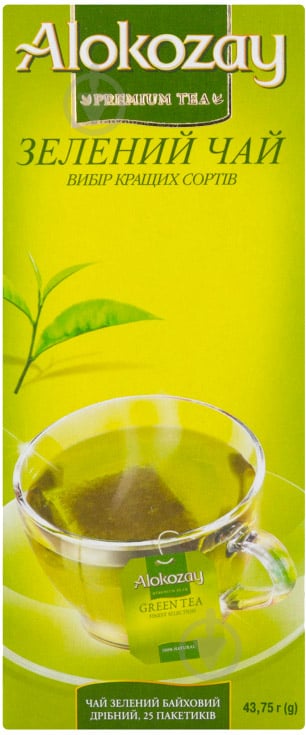 Чай зеленый Alokozay Green Tea Bags 25 шт. 43,75 г - фото 1