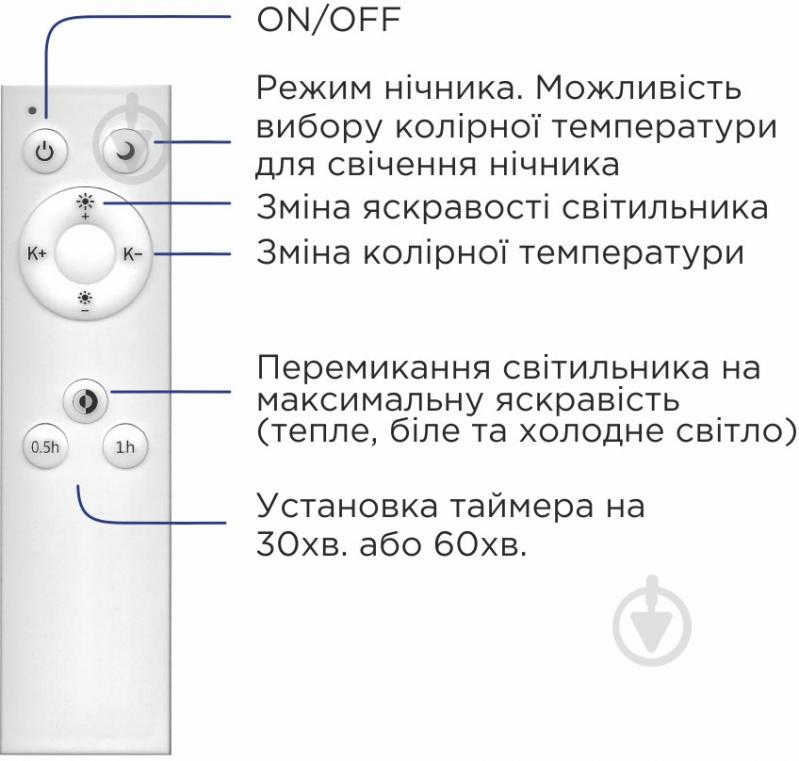 ВІТРИНА! Світильник світлодіодний LightMaster CE1093S з пультом ДК 60 Вт білий 2700-6400 К - фото 3 ВІТРИНА! Світильник світлодіодний LightMaster CE1093S з пультом ДК 60 Вт білий 2700-6400 К - фото 3
