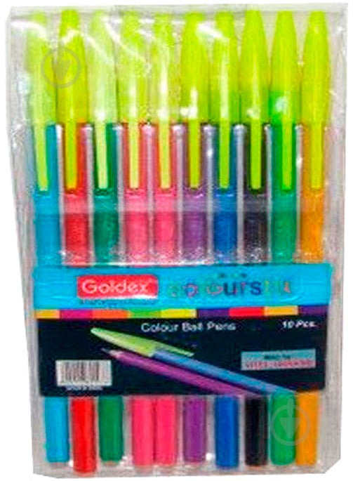 Ручка кулькова Colorstix Індія 1,0мм 10шт/уп - фото 1