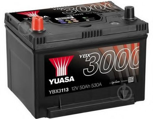 Аккумулятор автомобильный Yuasa SMF Battery 50Ah 530A 12V YBX3113 «+» слева (YBX3113) - фото 1