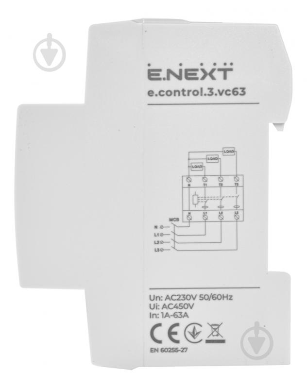 Реле напряжения и тока E.NEXT e.control.3.vc63 p0690104 - фото 3 Реле напряжения и тока E.NEXT e.control.3.vc63 p0690104 - фото 3