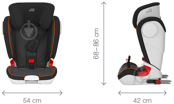 Автокрісло Britax-Romer Kidfix II XP SICT Black Series Black Marble сірий із помаранчевим 2000025246 - фото 6