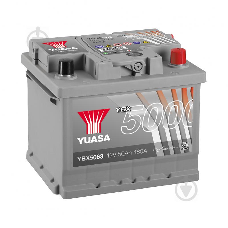 Акумулятор автомобільний Yuasa Silver High Performance Battery 52Ah 520A 12V YBX5063 «+» праворуч (YBX5063) - фото 1