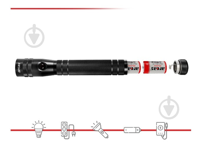 Ліхтар Arcas 5W LED Flashlight 3*C BP1 - фото 2