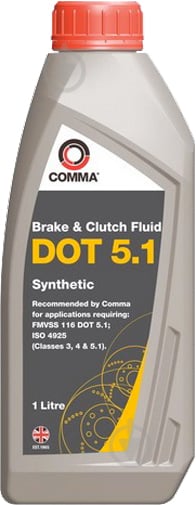 Тормозная жидкость COMMA DOT-5.1 1 л (DOT 5.1 SYNT.1L) - фото 1