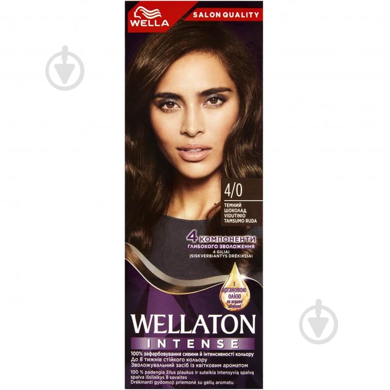 Крем-краска для волос Wella Wellaton №4/0 темный шоколад 110 мл - фото 1