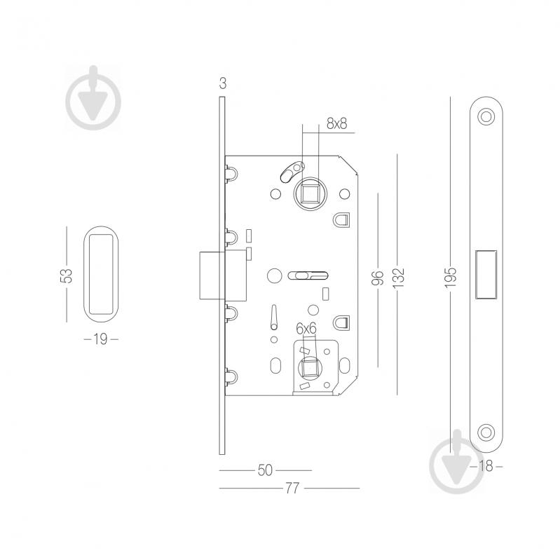 Комплект фурнитуры WC Linde A-2010 White 96 мм белый без петель - фото 4