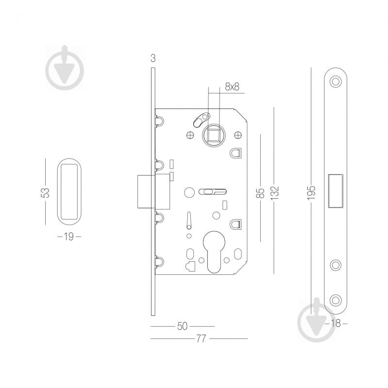 Комплект фурнитуры PZ Linde A-2010 White 85 мм белый без петель - фото 3