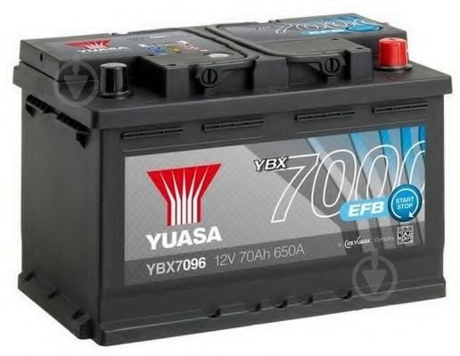 Аккумулятор автомобильный Yuasa EFB Start Stop Battery 75Ah 700A 12V YBX7096 «+» справа (YBX7096) - фото 1