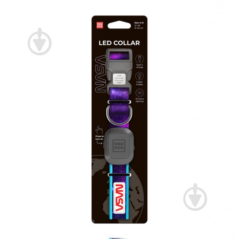 Ошейник регулируемый Waudog LED NASA21 Type-C S-M - фото 3 Ошейник регулируемый Waudog LED NASA21 Type-C S-M - фото 3