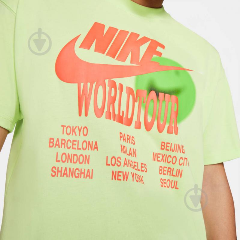 Футболка Nike M NSW TEE WORLD TOUR DA0937-383 р.2XL лайм - фото 4