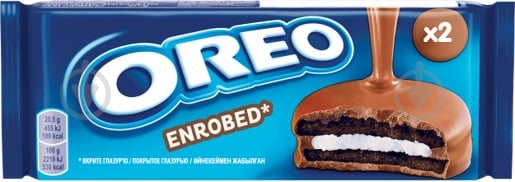 Печиво OREO з какао та нач. із ваніл. смаком, вкрите глазур'ю,41г 41 г - фото 1