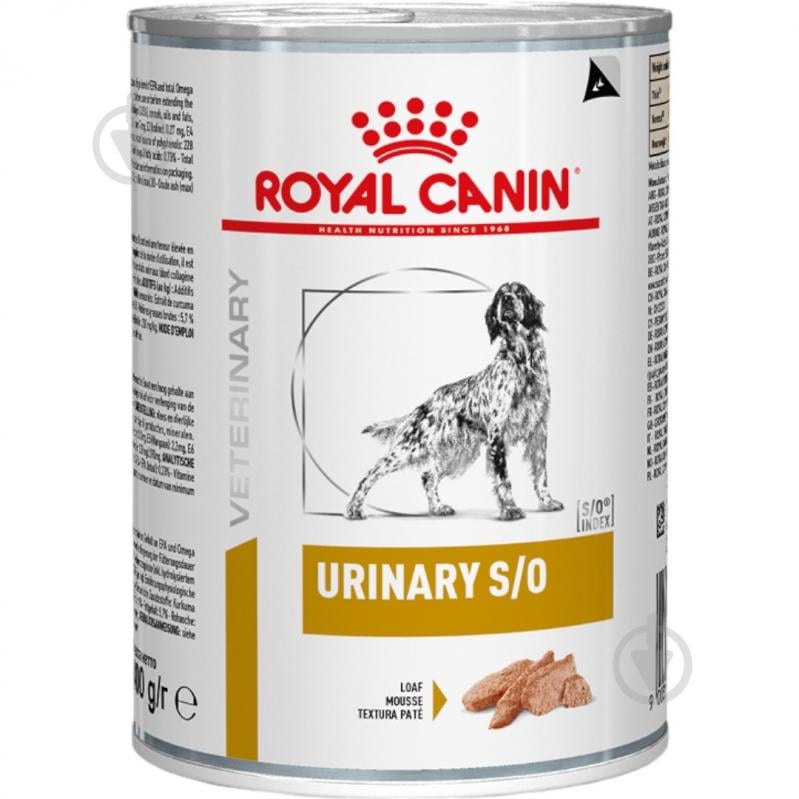 Консерва Royal Canin V.D. для собак Urinary S/O loaf ж/б 10+2 410 г - фото 1 Консерва Royal Canin V.D. для собак Urinary S/O loaf ж/б 10+2 410 г - фото 1