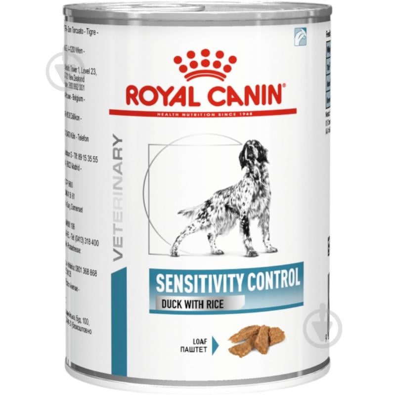 Консерва Royal Canin V.D. для собак Sensitivity Control duck with rice loaf ж/б 10+2 420 г - фото 1 Консерва Royal Canin V.D. для собак Sensitivity Control duck with rice loaf ж/б 10+2 420 г - фото 1