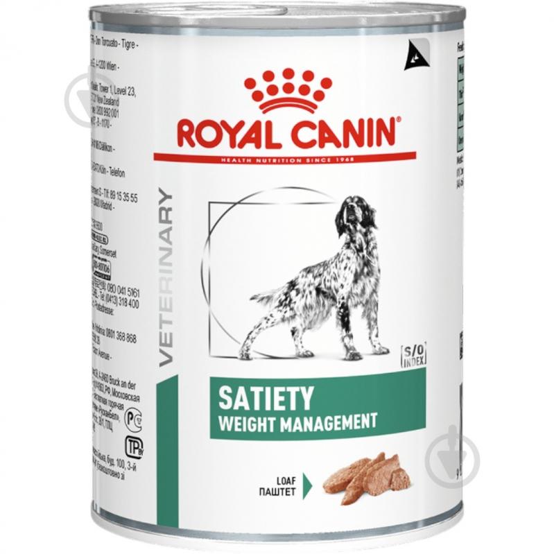Консерва Royal Canin V.D. для собак Satiety Weight Management loaf ж/б 10+2 410 г - фото 1 Консерва Royal Canin V.D. для собак Satiety Weight Management loaf ж/б 10+2 410 г - фото 1