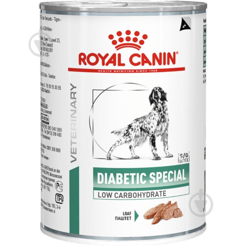 Консерва Royal Canin V.D. для собак Diabetic Special loaf ж/б 10+2 410 г - фото 1 Консерва Royal Canin V.D. для собак Diabetic Special loaf ж/б 10+2 410 г - фото 1