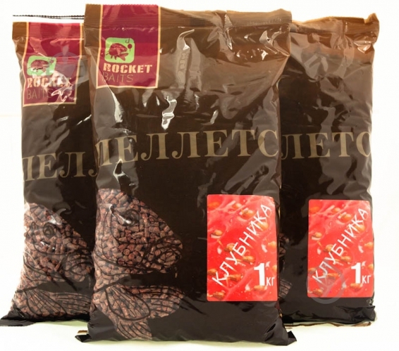 Пеллетс Rocket Baits 4 мм 1000 г клубника - фото 1