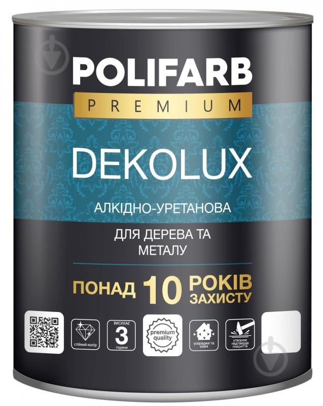 Эмаль Polifarb алкидно-уретановая DekoLux красный глянец 2,2 кг - фото 1