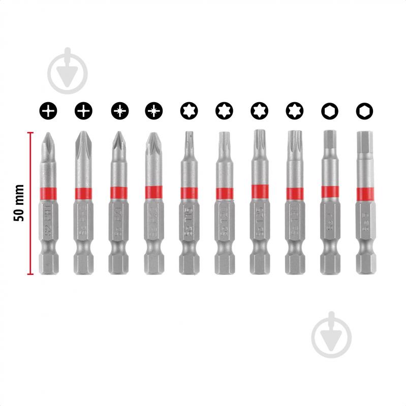 Набор бит Einhell с карабином 10 шт. 118623 - фото 6