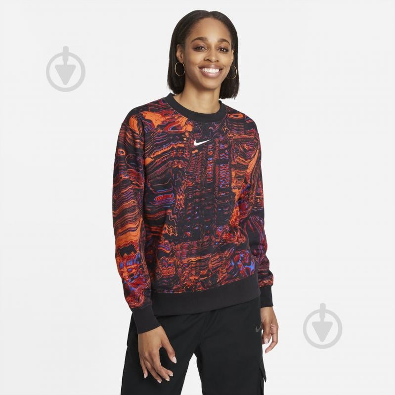 Свитшот Nike W NSW TREND FLC CREW AOP PRNT DJ4119-013 р. S разноцветный - фото 1