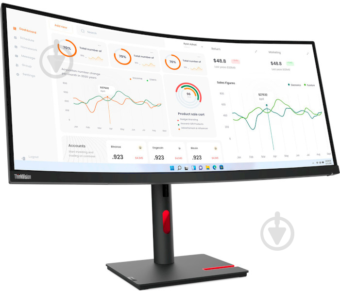 Монитор Lenovo ThinkVision T34w-30 34" (63D4ZAT1UA) - фото 2