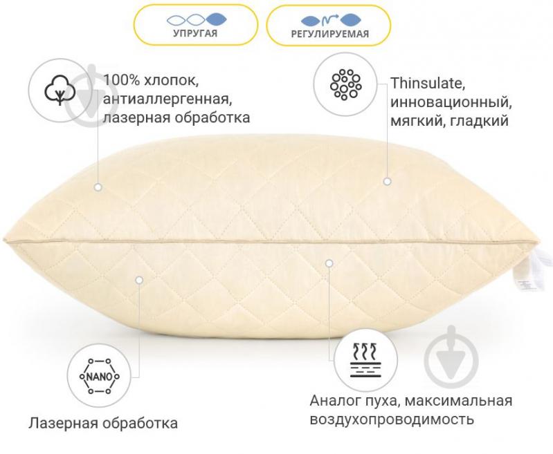 Подушка антиалергенна 1186 Carmela 3M Thinsulate висока 50х70 см (2200001516168) MirSon - фото 17