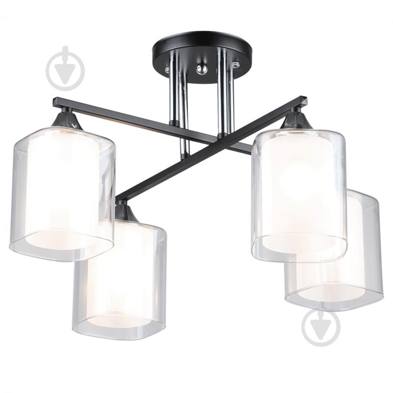Люстра стельова Victoria Lighting 4x60 Вт E27 чорний Elision/PL4 black - фото 1