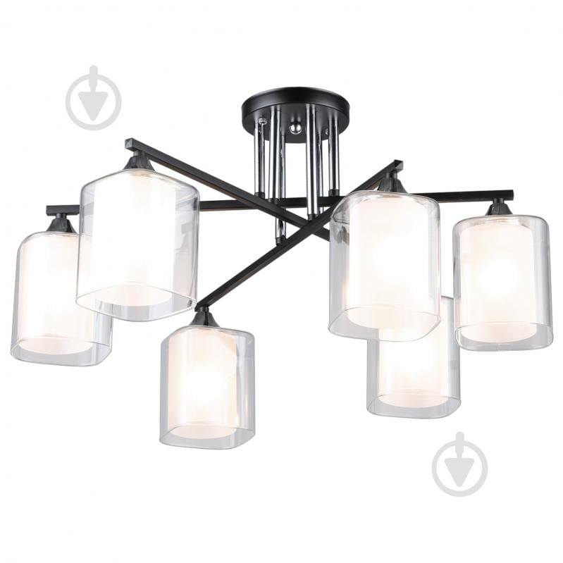 Люстра стельова Victoria Lighting 6x60 Вт E27 чорний Elision/PL6 black - фото 1