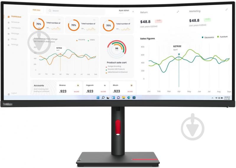 Монітор Lenovo T34w-30 34" (63D4GAT1UA) - фото 1