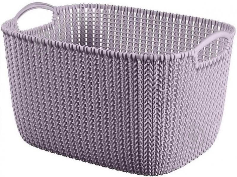 Корзина для хранения Curver 240292 Knit L прямоугольный пудровый 230x300x400 мм - фото 1