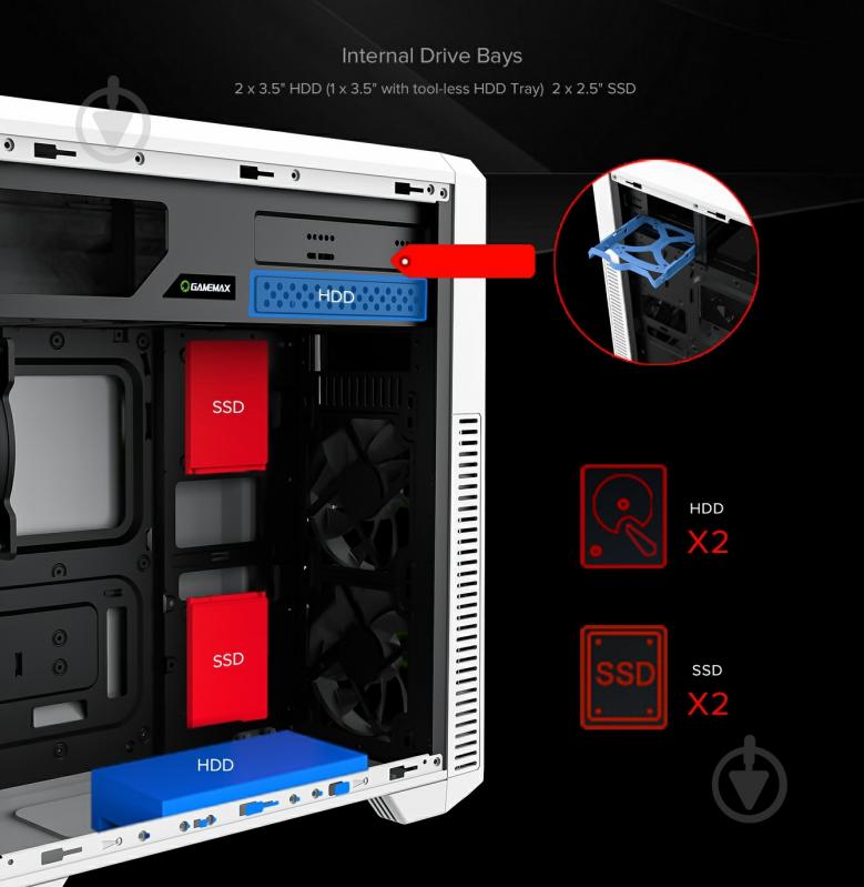 Корпус GameMax G561-FRGB-WH - фото 12 Корпус GameMax G561-FRGB-WH - фото 12