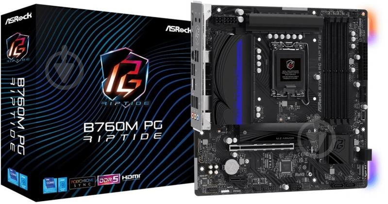 Материнская плата ASRock B760M PG RIPTIDE (LGA1700, Intel B760, micro ATX) - фото 6