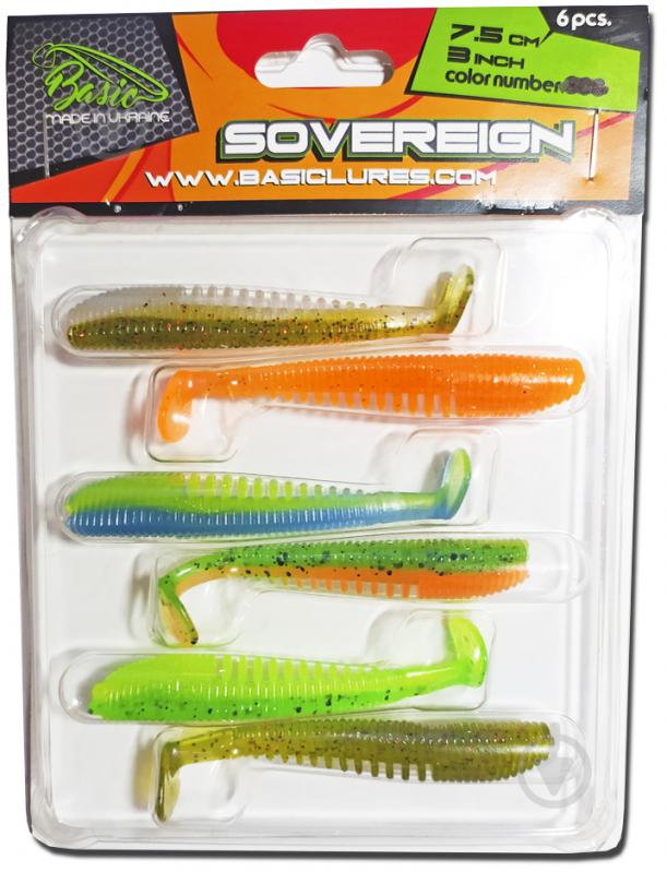 Приманка рыболовная Basic Lures SOVEREIGN 3.0 inch 75 мм 6 шт. силиконовая - фото 1