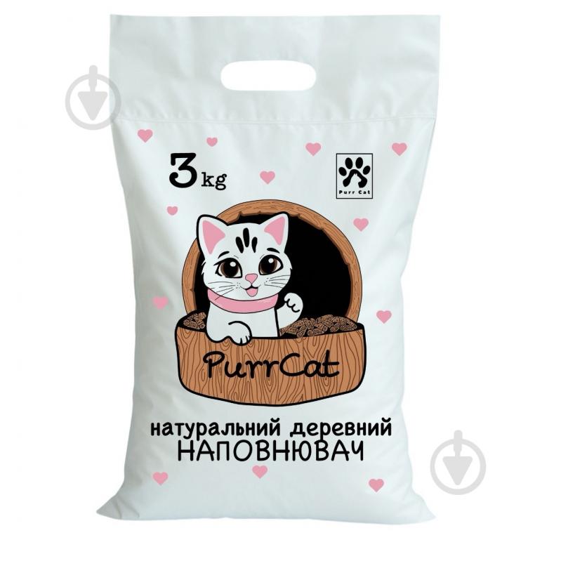 Наполнитель древесный Purr Cat 3 кг - фото 1