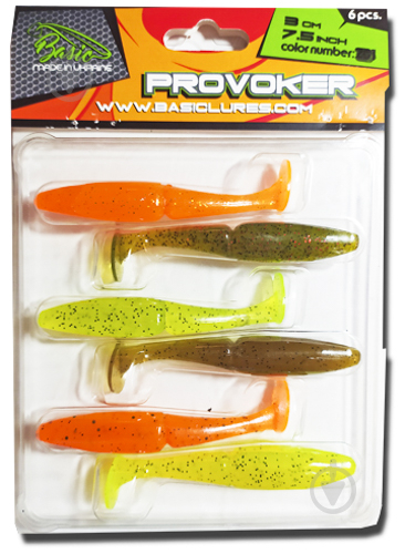 Приманка риболовна Basic Lures PROVOKER 3.0 inch 75 мм 6 шт. силіконова - фото 1