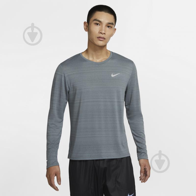 Футболка Nike M NK DF MILER TOP LS CU5989-084 р.L серый - фото 3