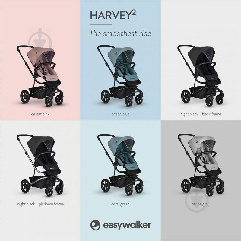 Коляска прогулочная Easywalker Full Harvey2 Coral Green - фото 4