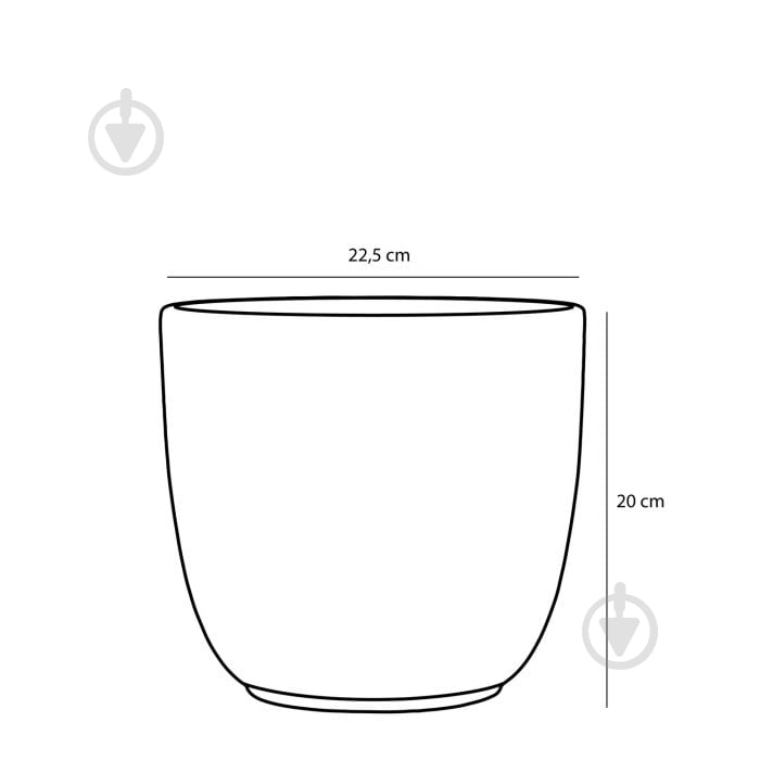 Вазон керамический керамика Tusca 22,5 см круглий 233 Белая 6,37 л Edelman (144258) - фото 4