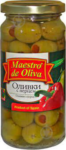 Оливки Maestro De Oliva с начинкой перца 235г (8436024295122) - фото 1