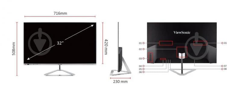 Монитор ViewSonic VX3276-2K-MHD-2 32" (VX3276-2K-MHD-2) - фото 12