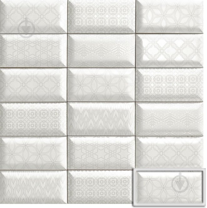 Плитка Mainzu Bumpy Luxor White 10x20 см - фото 1