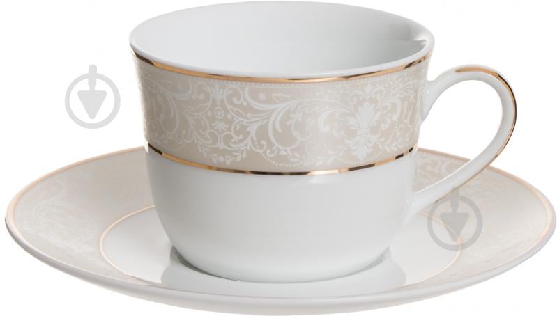 Чашка с блюдцем DPL Greta New 220 мл 20388 - фото 1 Чашка с блюдцем DPL Greta New 220 мл 20388 - фото 1