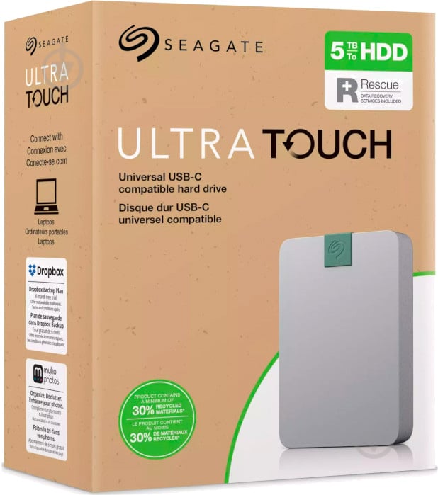 Внешний жесткий диск Seagate Ultra Touch Pebble 4 ТБ 2,5" USB Type-C (STMA4000400) grey - фото 9