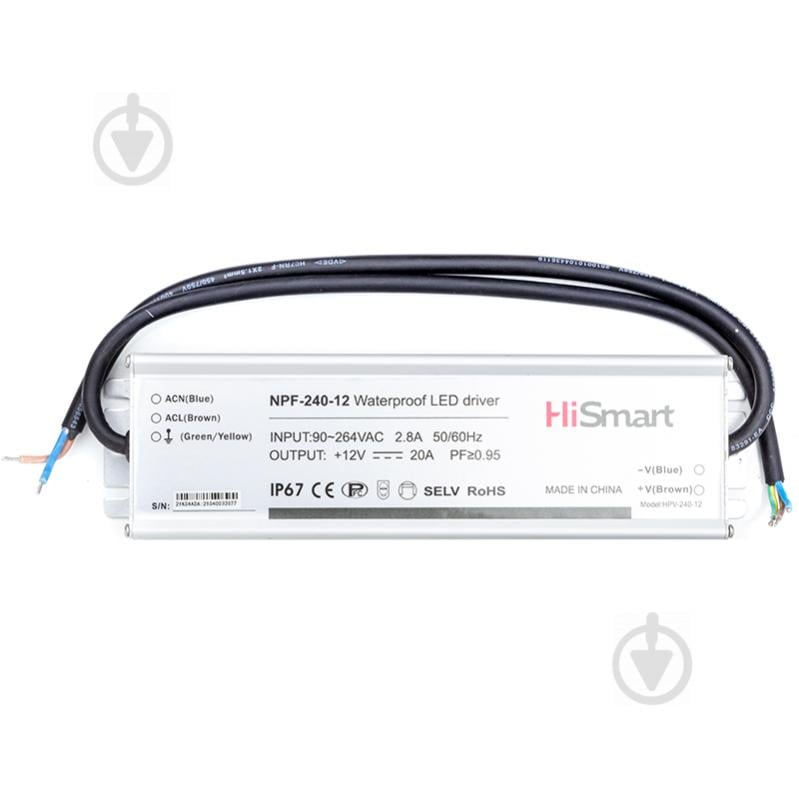 Блок питания HiSmart 12 В 240 Вт IP67 NPF-240-12 - фото 1